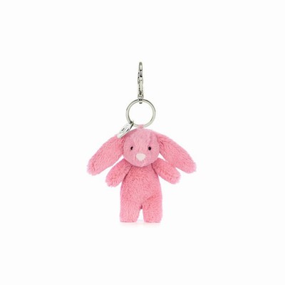 Jellycat Bashful Bunny Pink Bag Charm USA | 48069NLMU